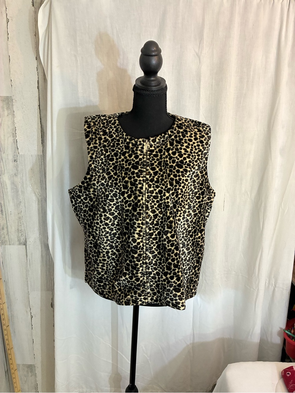 Emma James Leopard Print Sleeveless Top - Black & Cream